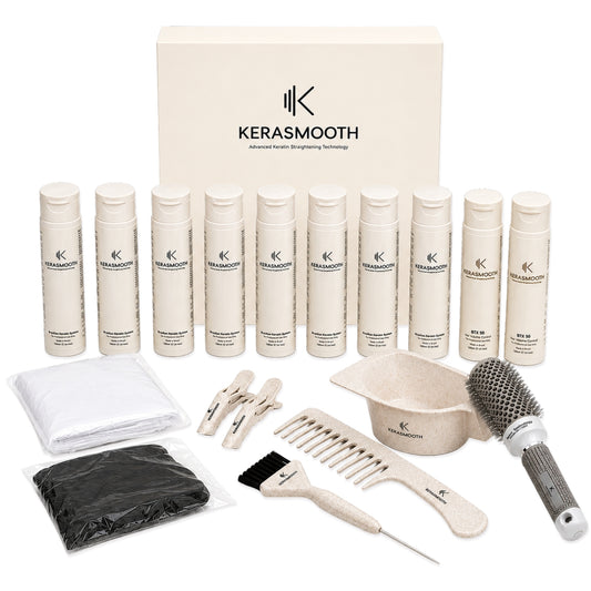 Kerasmooth Keratin Straight System and BTX 50 Frizz Control Bundle (8+2)