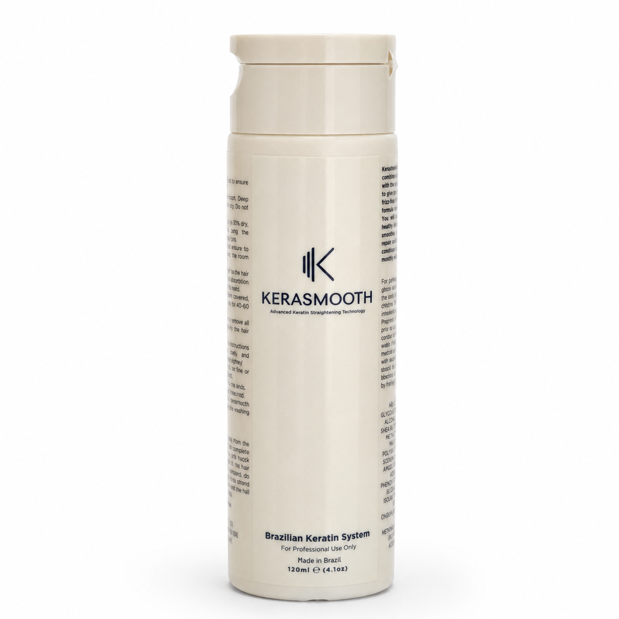 A 150ml bottle of Kerasmooth Brazilian Keratin System on a clean white background.